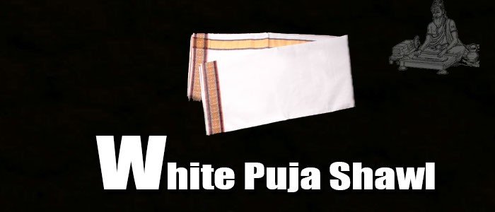 White puja shawl