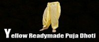 Yellow readymade puja dhoti