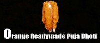 Orange readymade puja dhoti