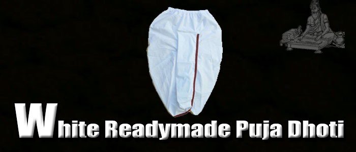 White readymade puja dhoti